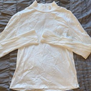 White ribbed turtle neck